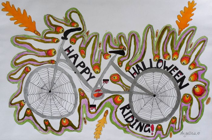 Art Studio PALETTE. Angelina Rudakova Picture.   Design Bicycle 